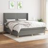 vidaXL Sommier &agrave; lattes de lit avec matelas Gris fonc&eacute; 180x200cm Tissu