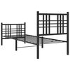 vidaXL Cadre de lit métal sans matelas avec pied de lit noir 75x190 cm