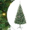 vidaXL Arbre de No&euml;l artificiel pr&eacute;-&eacute;clair&eacute;/boules 210 cm 910 branches
