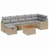vidaXL Ensemble de canap&eacute; de jardin 8 pc Beige Poly rotin