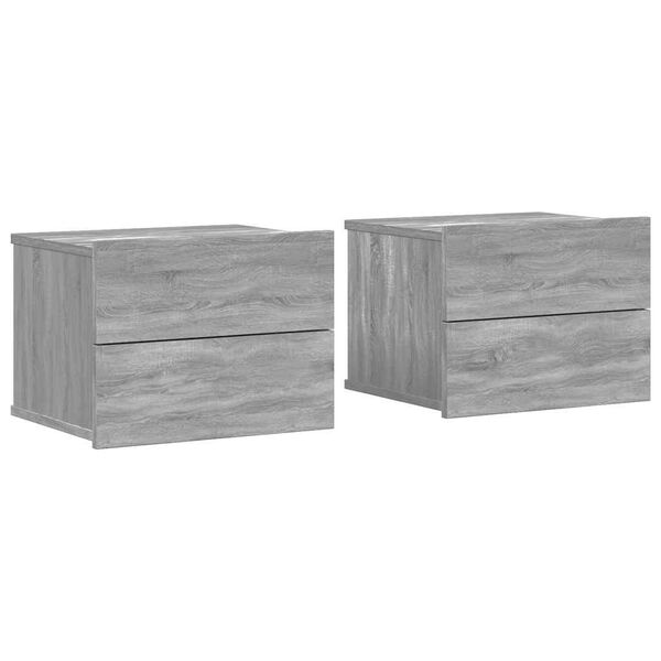 vidaXL Tables de chevet 2 pcs Sonoma gris 40x30x30cm Bois d'ing&eacute;nierie