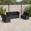 vidaXL Salon de jardin 7 pcs avec coussins noir r&eacute;sine tress&eacute;e