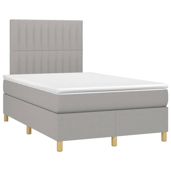 vidaXL Sommier &agrave; lattes de lit avec matelas Gris clair 120x200cm Tissu