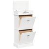 vidaXL Armoire &agrave; chaussures Blanc 50 x 28 x 98 cm Bois de Paulownia
