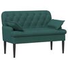 vidaXL Canap&eacute; love seat avec capitonnage en boutons Vert fonc&eacute; Tissu
