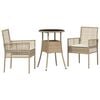vidaXL Ensemble de salle &agrave; manger pour jardin 3 pc Beige polyrotin