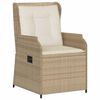 vidaXL Chaises inclinables de jardin lot de 2 et coussins beige rotin
