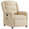 vidaXL Fauteuil inclinable de massage électrique crème tissu