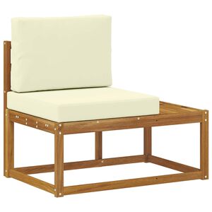 vidaXL Canap&eacute; d'ext&eacute;rieur en bout avec coussin Naturel 91 x 63 x 73 cm