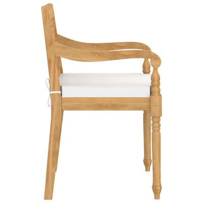 vidaXL Chaises Batavia lot de 6 avec coussins Bois de teck solide