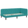 vidaXL Cadre de lit d'angle avec matelas Turquoise 90 x 200 cm Velours