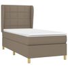 vidaXL Sommier &agrave; lattes de lit avec matelas Taupe 80x200 cm Tissu
