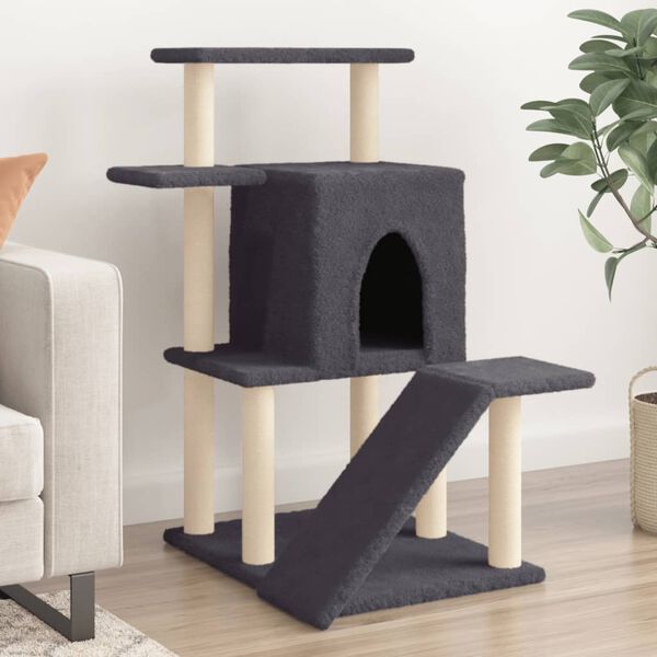 vidaXL Arbre à chat avec griffoirs en sisal gris foncé 97 cm