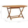 vidaXL Table de jardin 160 x 85 x 75 cm Bois d'acacia massif
