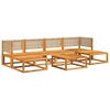 vidaXL Ensemble de canap&eacute;s de jardin 7 pi&egrave;ces avec coussins en bois d'acacia et rotin