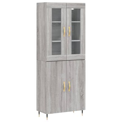 vidaXL Buffet haut Sonoma gris 69,5x34x180 cm Bois d'ingénierie