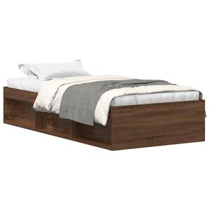 vidaXL Cadre de lit sans matelas ch&ecirc;ne marron 90x200 cm