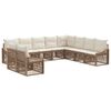 vidaXL Ensemble de canap&eacute; de jardin 10 pcs Beige polyrotin