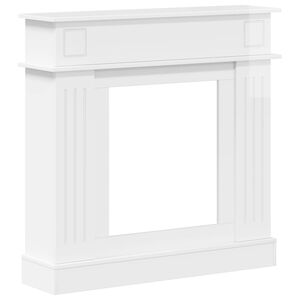 vidaXL Cadre de chemin&eacute;e Blanc brillant 102 x 26 x 100 cm