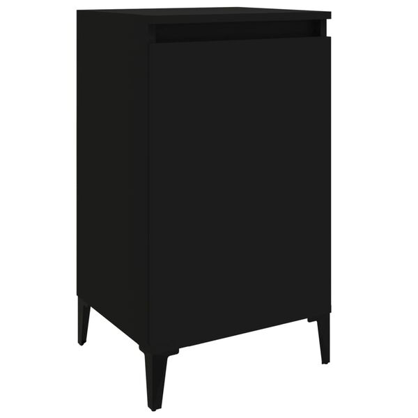 vidaXL Table de chevet noir 40x35x70 cm bois d&rsquo;ing&eacute;nierie