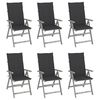 vidaXL Chaises inclinables de jardin lot de 6 et coussins Bois acacia