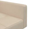 vidaXL Canap&eacute;-lit &agrave; 2 places avec tabouret Cr&egrave;me Tissu microfibre