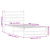 vidaXL Cadre de lit en métal sans matelas chêne marron 100x190 cm