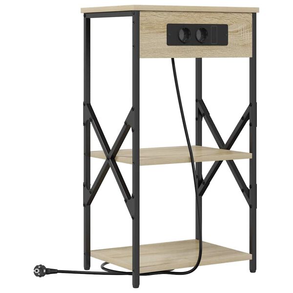 vidaXL Cabinet de chevet avec &eacute;tag&egrave;re Ch&ecirc;ne Sonoma 41 x 31 x 76 cm