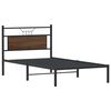 vidaXL Cadre de lit sans matelas ch&ecirc;ne marron 107x203 cm