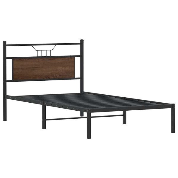 vidaXL Cadre de lit sans matelas ch&ecirc;ne marron 107x203 cm
