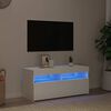 vidaXL Meuble TV avec lumières LED blanc 90x35x40 cm