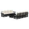 vidaXL Ensemble de canap&eacute; de jardin 9 pc Noir et blanc cr&egrave;me polyrotin