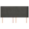 vidaXL T&ecirc;te de lit avec oreilles Gris fonc&eacute; 183x16x118/128 cm Velours