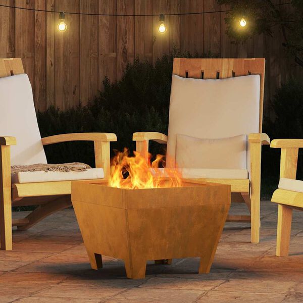 vidaXL Braise Marron 50 x 50 x 38 cm Acier patin&eacute;