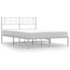 vidaXL Cadre de lit m&eacute;tal sans matelas et t&ecirc;te de lit blanc 140x190 cm