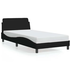 vidaXL Cadre de lit Dover noir 100x200 cm tissu