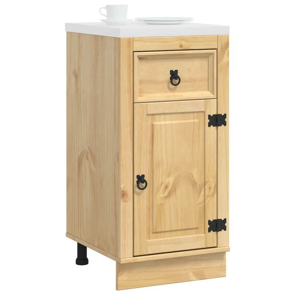 vidaXL Armoire avec tiroir SKI Brun Miel 40 x 46 x 81,5 cm Pin massif