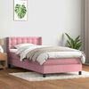 vidaXL Sommier &agrave; lattes de lit avec matelas rose 80x220 cm velours