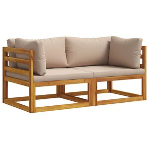 vidaXL Canap&eacute; d'angle avec coussins 2 pc 2 place Bois d'Acacia Massif