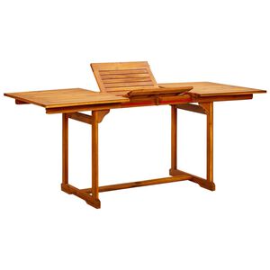 vidaXL Table &agrave; d&icirc;ner de jardin (120-170)x80x75 cm Bois d'acacia massif