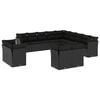 vidaXL Salon de jardin avec coussins 13 pcs noir r&eacute;sine tress&eacute;e