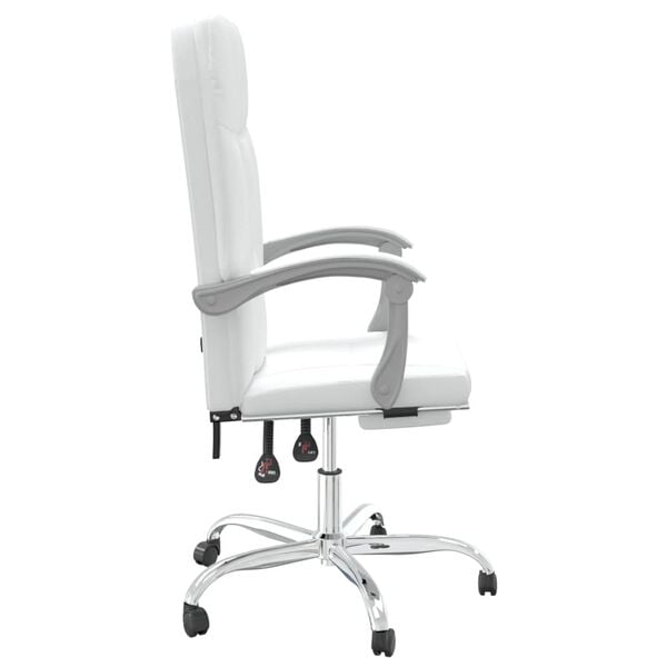 vidaXL Fauteuil inclinable de bureau Blanc Similicuir