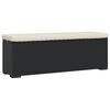 vidaXL Banc pouf avec coussin noir 110x30x40 cm r&eacute;sine tress&eacute;e