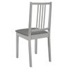vidaXL Chaises &agrave; manger avec coussins lot de 4 gris bois solide