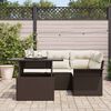 vidaXL Ensemble de canap&eacute; de jardin 5 pcs Marron Poly rotin