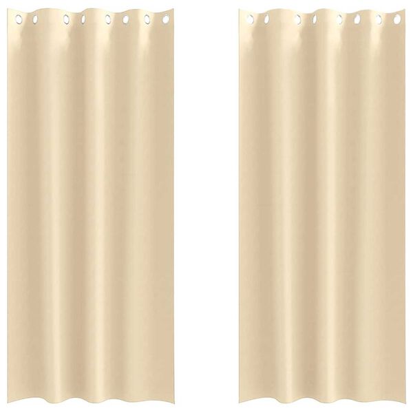 vidaXL Rideaux occultants avec anneaux 2 pcs Cr&egrave;me 260 x 140 cm
