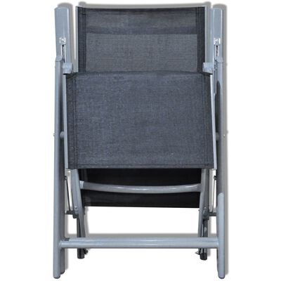 vidaXL Chaise longue de jardin Aluminium Noir