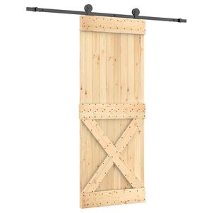 vidaXL Porte coulissante Naturel et noir 80 x 210 cm