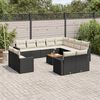 vidaXL Salon de jardin avec coussins 13 pcs noir r&eacute;sine tress&eacute;e
