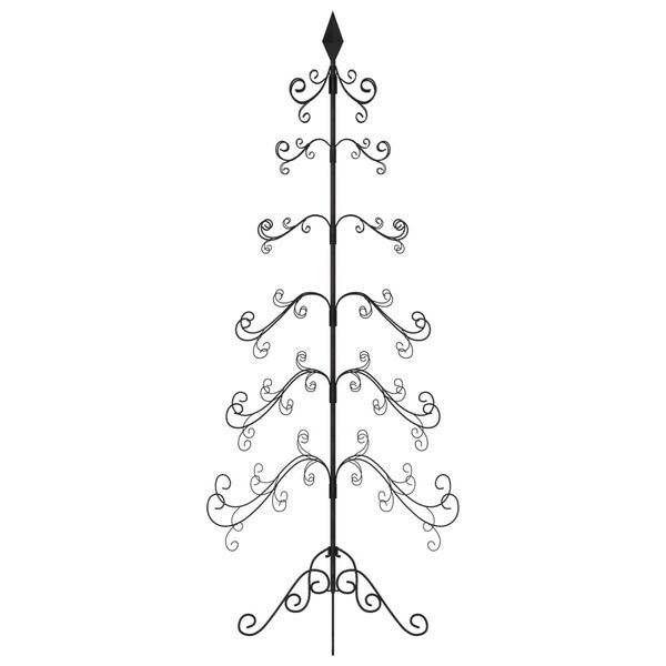 vidaXL Arbre de No&euml;l en m&eacute;tal pour d&eacute;coration noir 215 cm